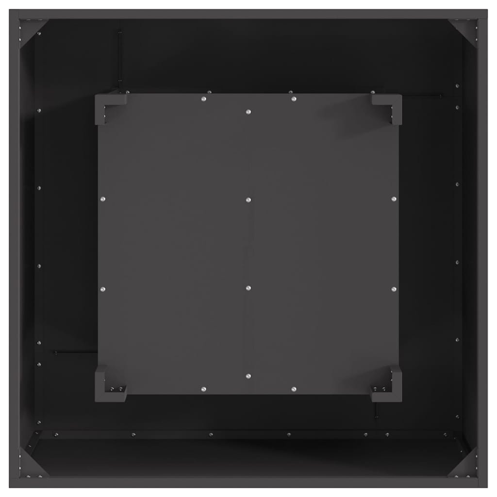 Kvadratinis Ugnies Kuras Juodas 80x80x40 cm Plienas