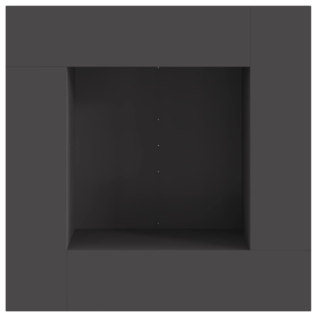 Kvadratinis Ugnies Kuras Juodas 80x80x40 cm Plienas