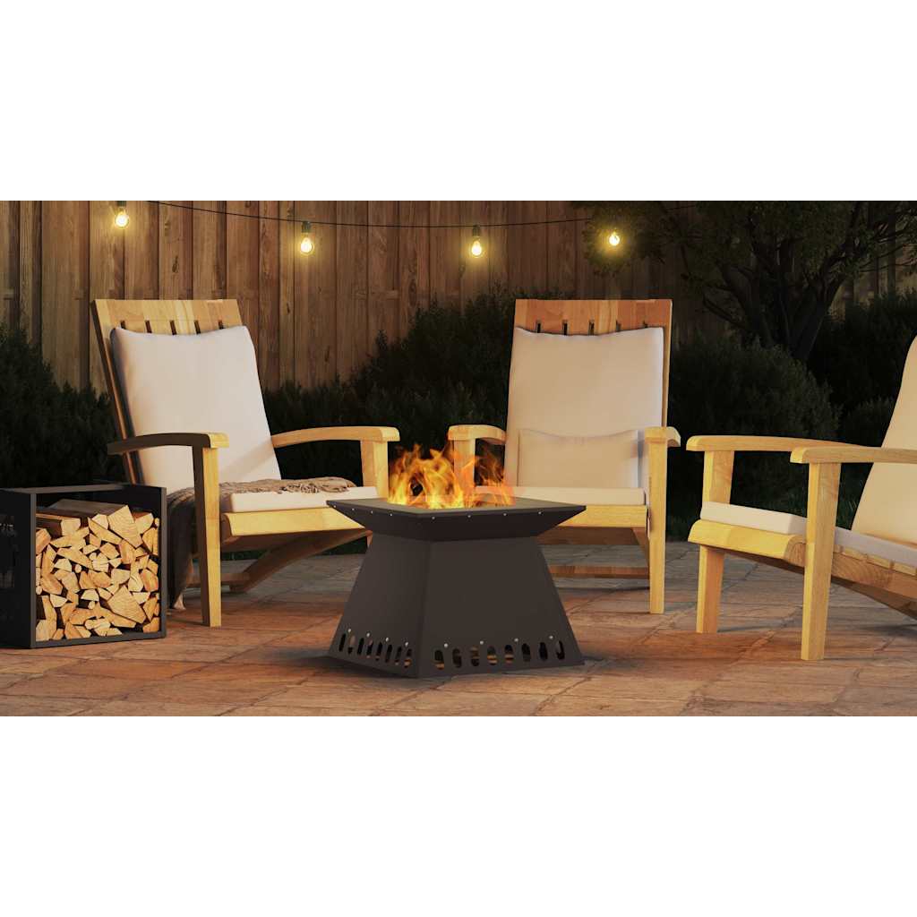 Fire Pit Black 48 x 48 x 40 cm Steel