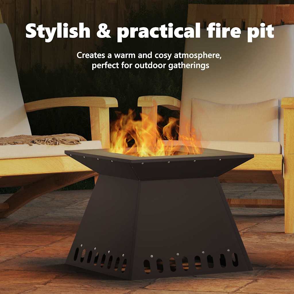 Fire Pit Black 48 x 48 x 40 cm Steel