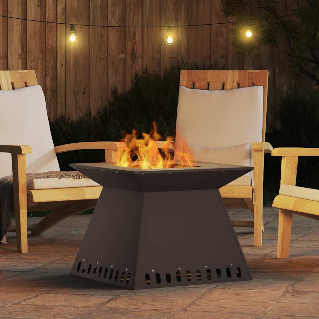 Fire pit Black 60 x 60 x 50 cm Cold-rolled steel