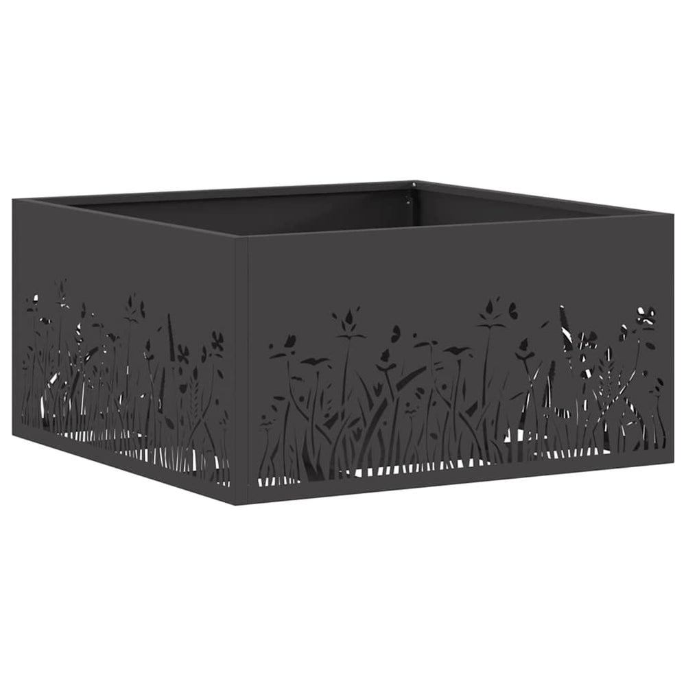 Kvadratinis Ugnikuris Juodas 60x60x30 cm Plienas