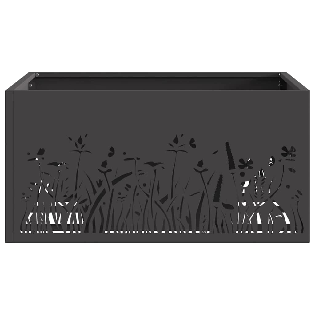 Kvadratinis Ugnikuris Juodas 60x60x30 cm Plienas