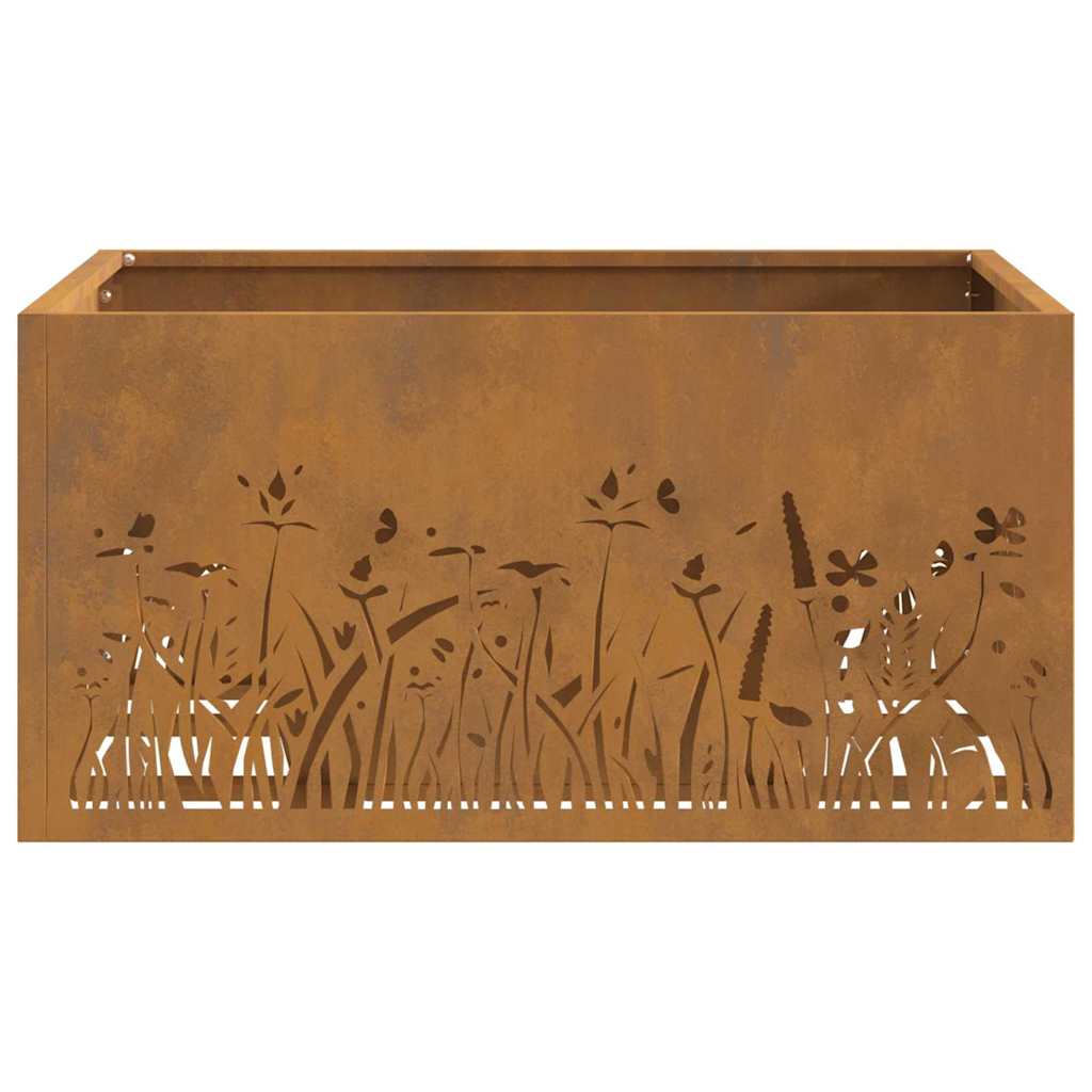 Kvadratinė Ugnies Duobė 60x60x30 cm Iš Orą atsparaus Plieno
