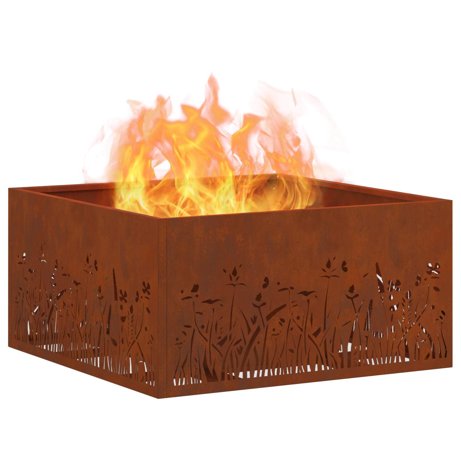 Fire Pit Brown 60 x 60 x 30 cm Steel