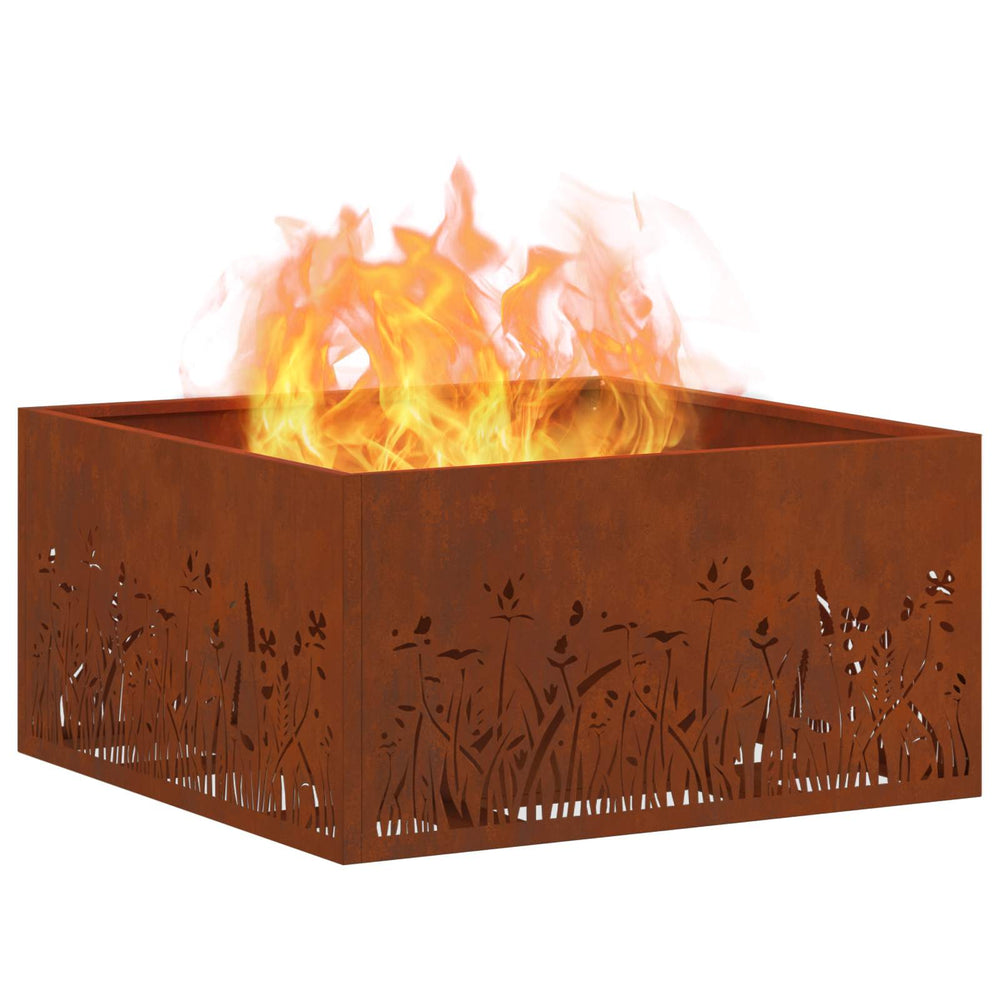 Fire Pit Brown 60 x 60 x 30 cm Steel