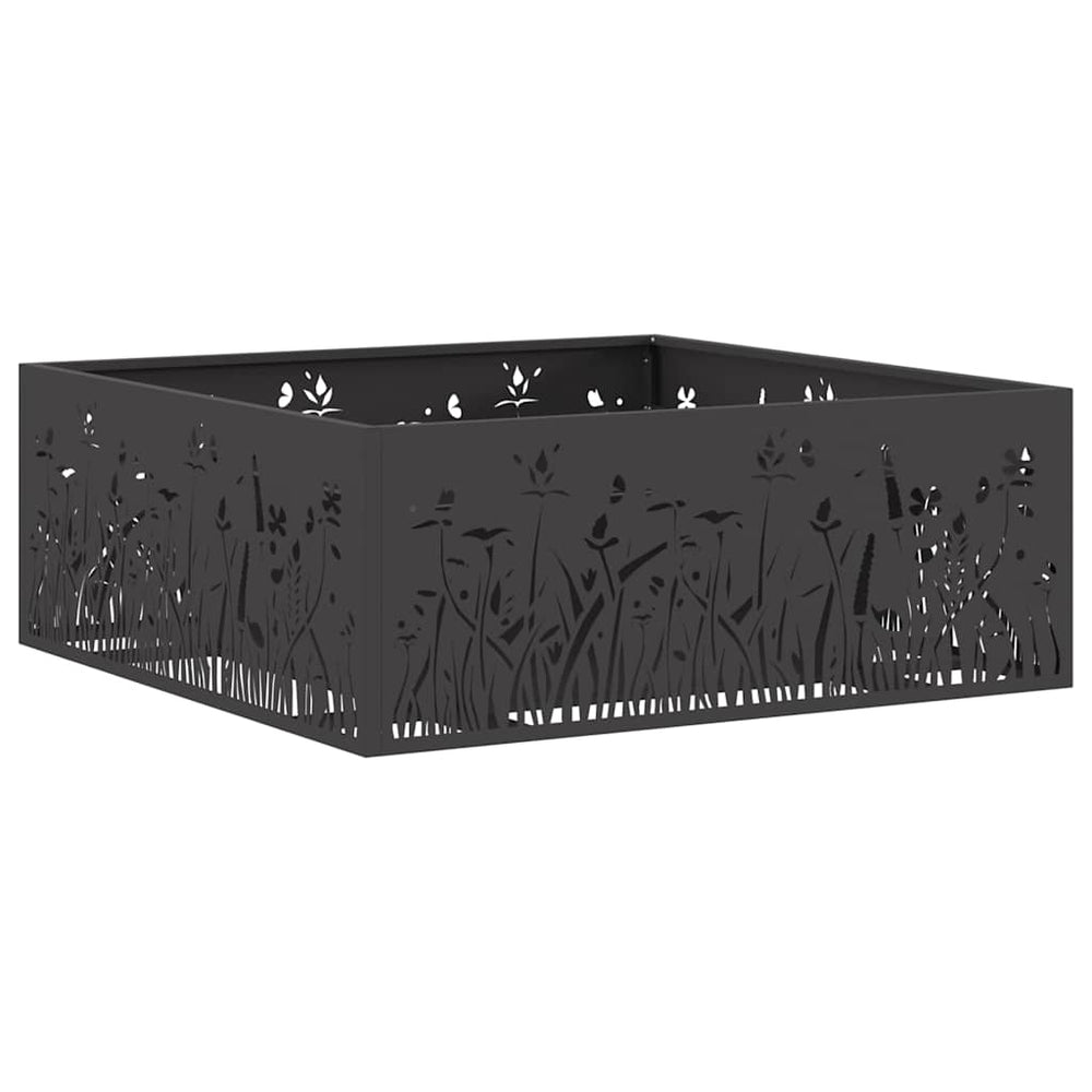 Fire Pit Black 80 x 80 x 30 cm Steel