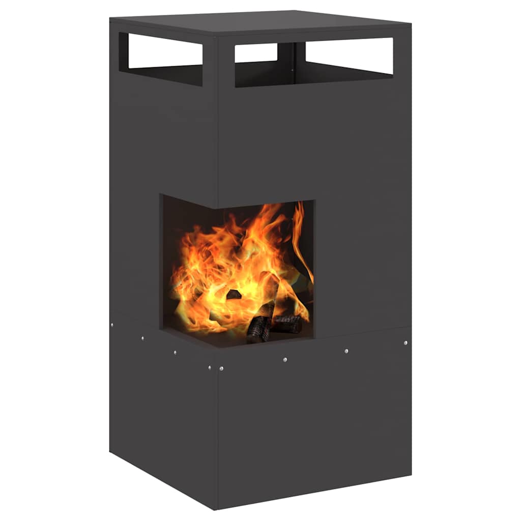 Atvira ugnies duobė Juoda 50x50x100 cm Plienas