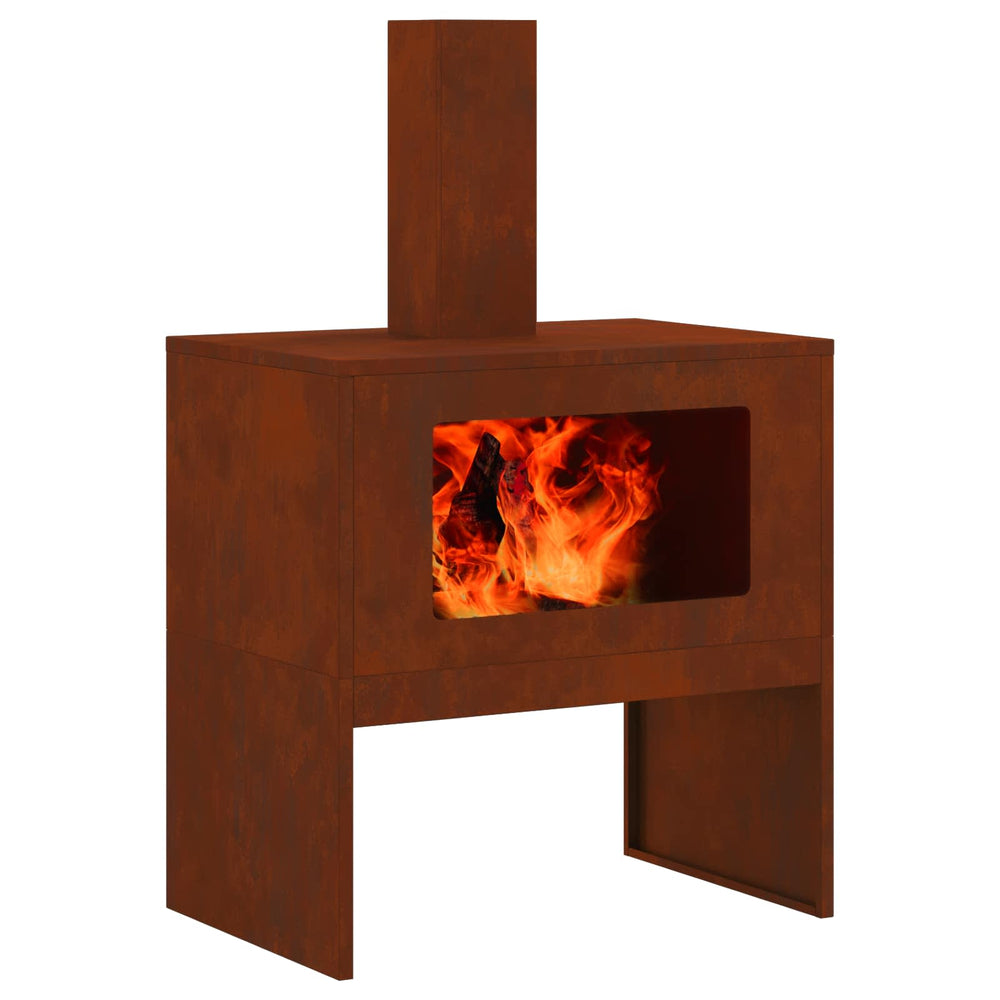 Fire Pit Brown 60 x 40 x 96 cm Steel