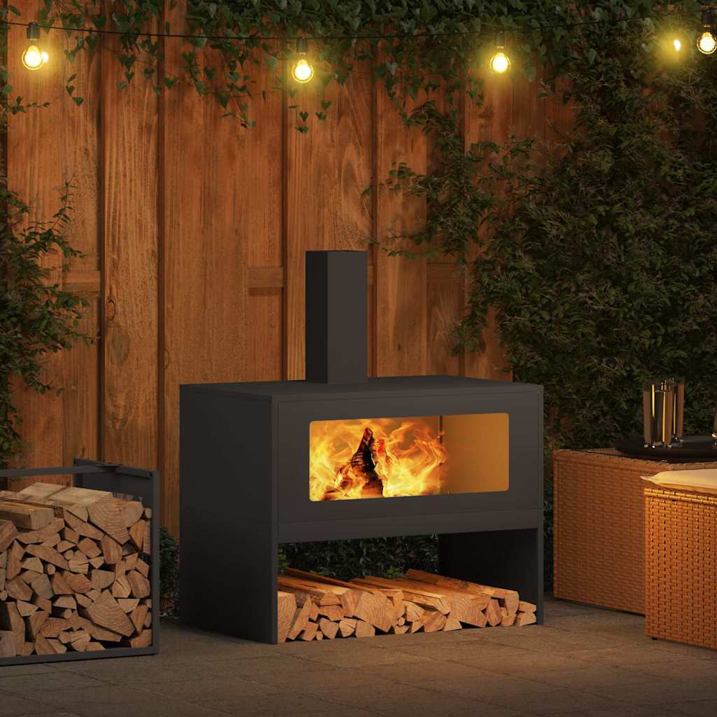 Fire Pit Black 80 x 50 x 96 cm Cold Rolled Steel