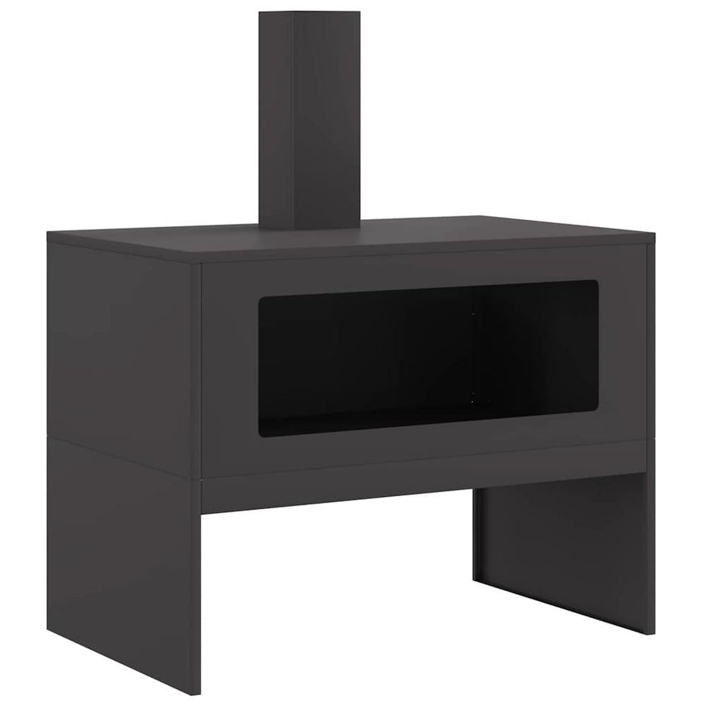 Ugnies duobė su kaminu Juoda 80x50x96 cm Plienas