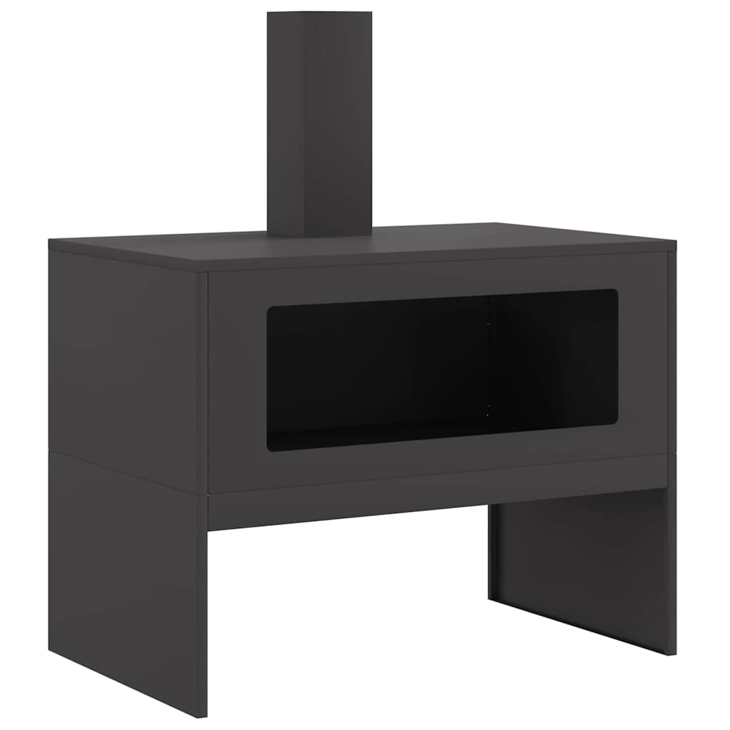 Ugnies duobė su kaminu Juoda 80x50x96 cm Plienas
