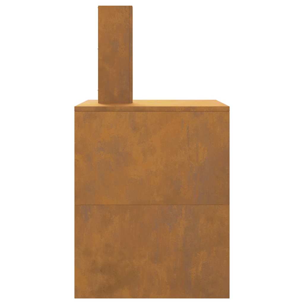 židinys su dūmtraukiu 80x50x96 cm Rūdijantis plienas