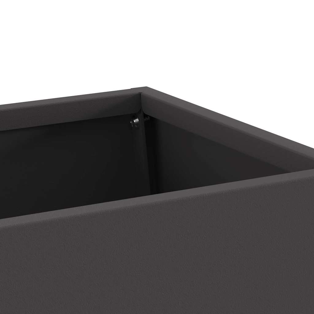 Lauko židinys su malkų laikymo vieta Juoda 60x35x100 cm Plienas