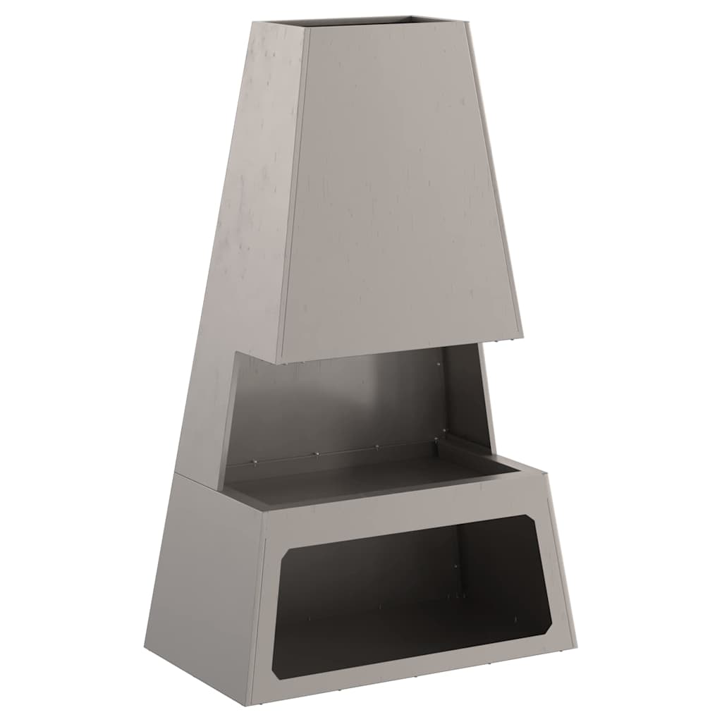 Kuro Kamino su Malkų Laikymu 60x35x100 cm Orui Atsparus Plienas
