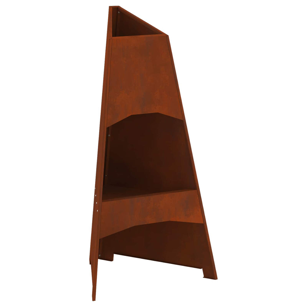 Fire Pit Brown 50 x 50 x 95 cm Steel