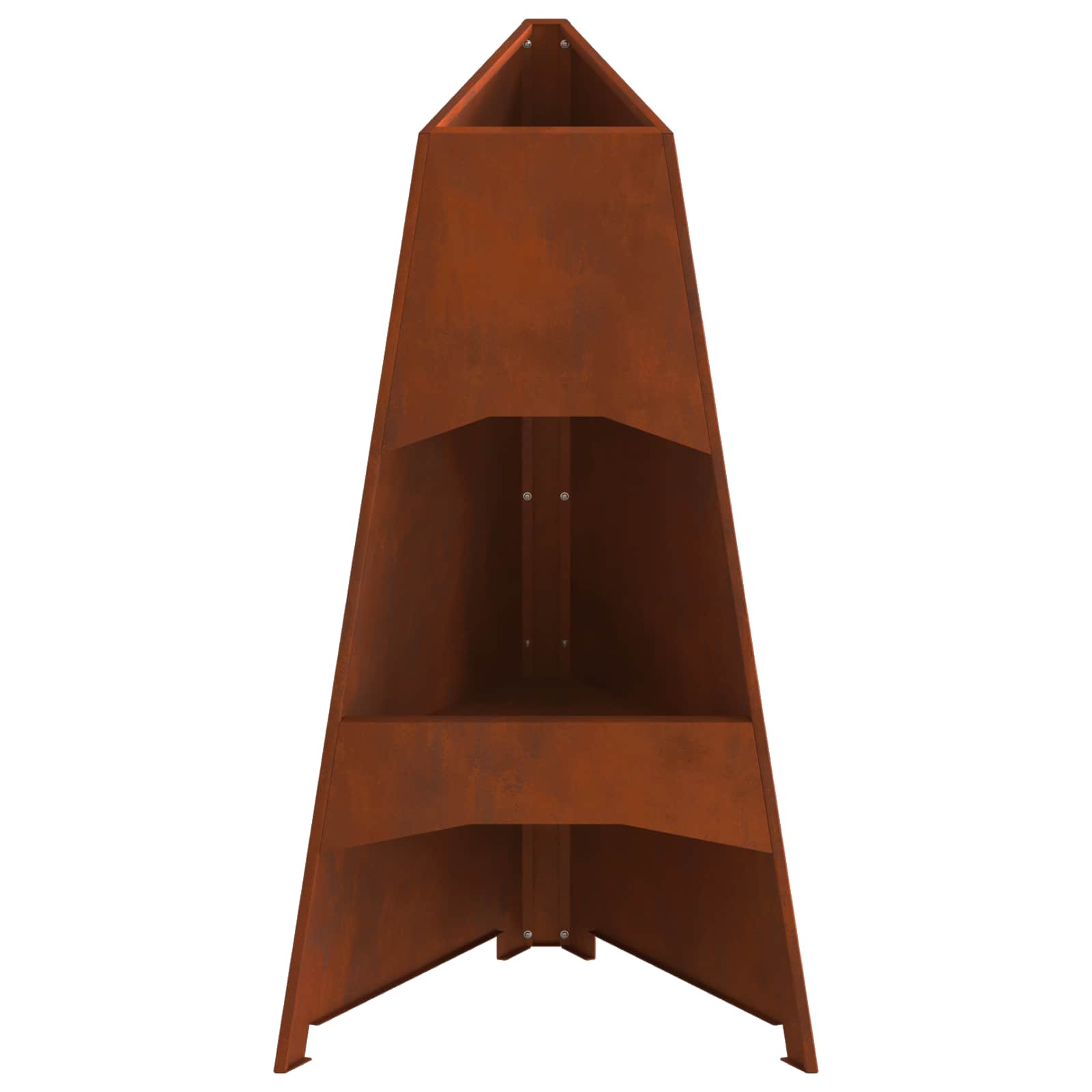 Fire Pit Brown 50 x 50 x 95 cm Steel