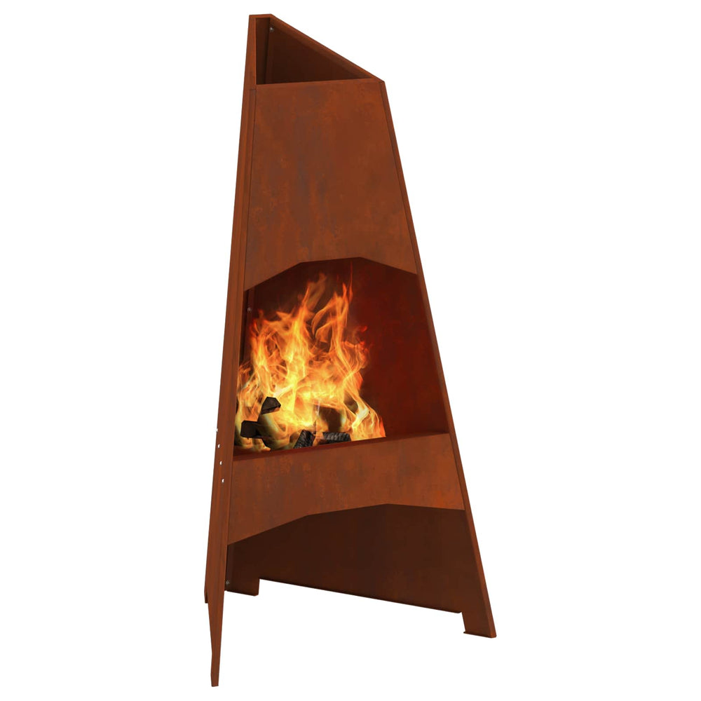 Fire Pit Brown 50 x 50 x 95 cm Steel