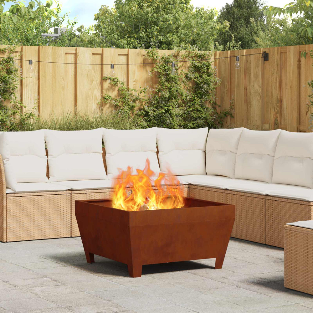 Fire pit Brown 80 x 80 x 43 cm Steel