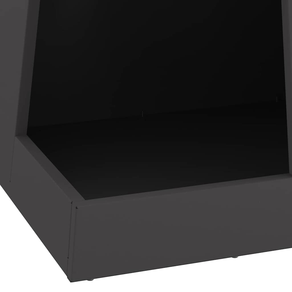 Lauko Ugnies Krosnis su Malkų Laikikliu Juoda 35x35x100 cm Plienas