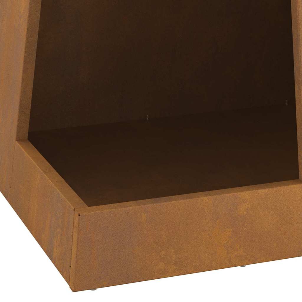 Lauko Židinio Krosnis su Medienos Laikymo Erdvė 35x35x100 cm Orui Atsparus Plienas