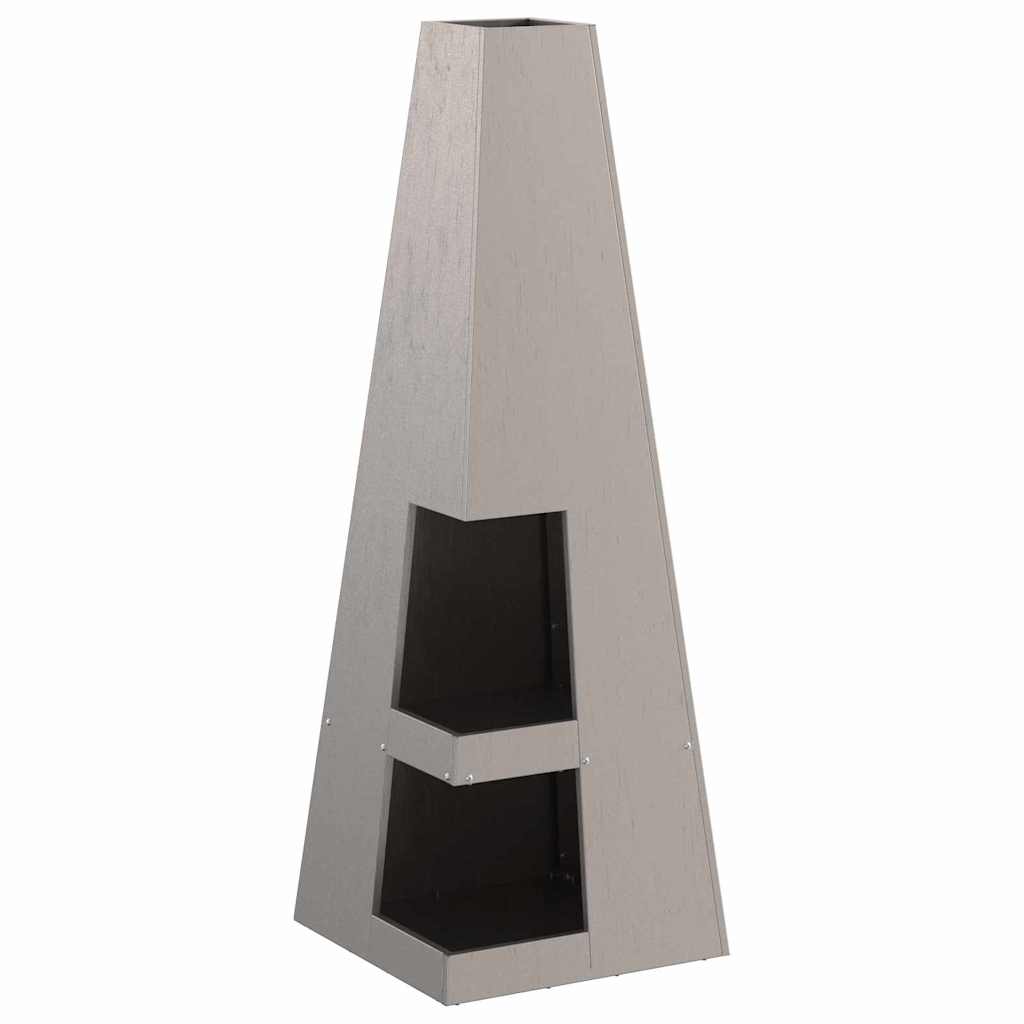 Lauko Židinio Krosnis su Medienos Laikymo Erdvė 35x35x100 cm Orui Atsparus Plienas