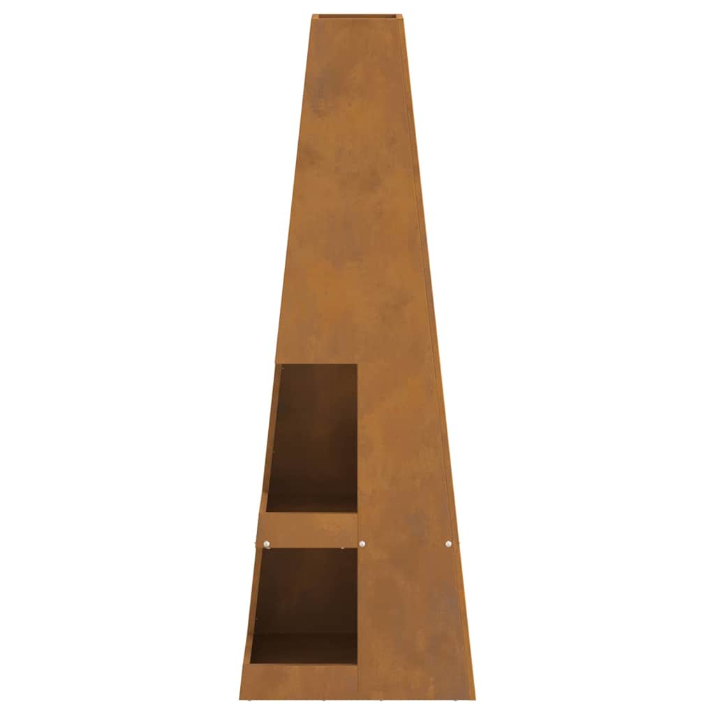 Lauko Židinio Krosnis su Medienos Laikymo Erdvė 35x35x100 cm Orui Atsparus Plienas