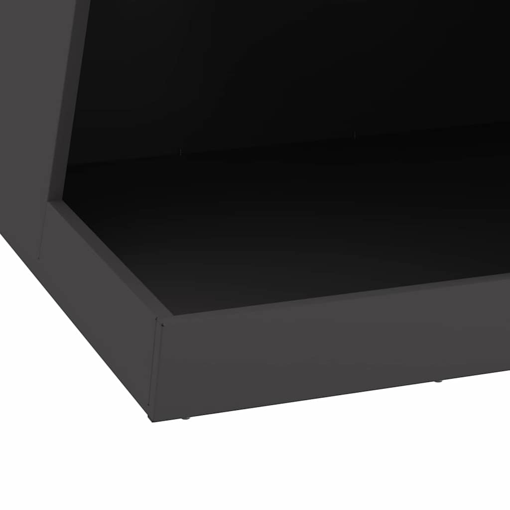 Lauko Krosnis su Malkų Laikymo Vietomis Juoda 50x50x100 cm Plienas