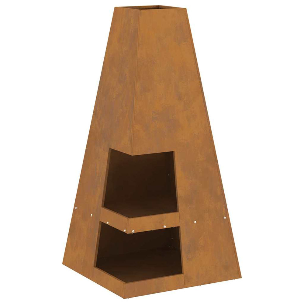 Ugnies duobė su malkų sandėliu 50x50x100 cm Atsparus orui plienas