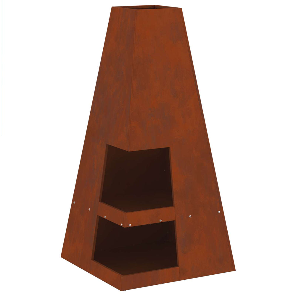 Fire Pit Brown 50 x 50 x 100 cm