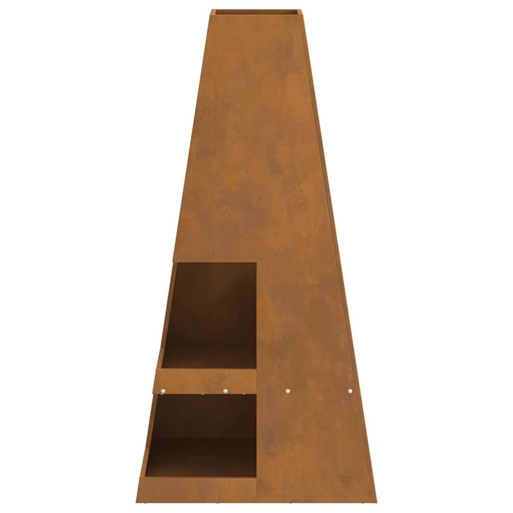 Ugnies duobė su malkų sandėliu 50x50x100 cm Atsparus orui plienas