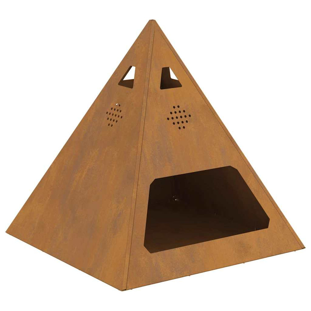 Ugnies duobė Piramidė 50x50x51 cm Oro sąlygoms atsparus plienas