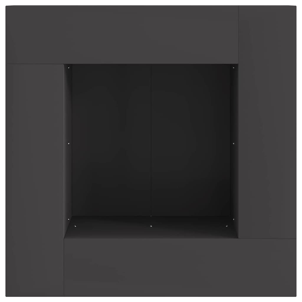Kvadratinis ugniakuras Juodas 60x60x30 cm Plienas