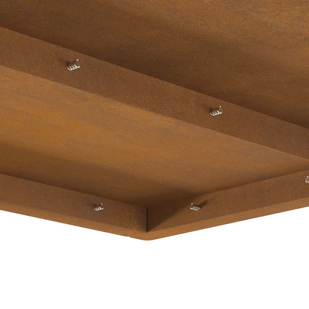 Kampinis Ugnies Kuras 60x60x30 cm Dėl Oksiduotų Plienų