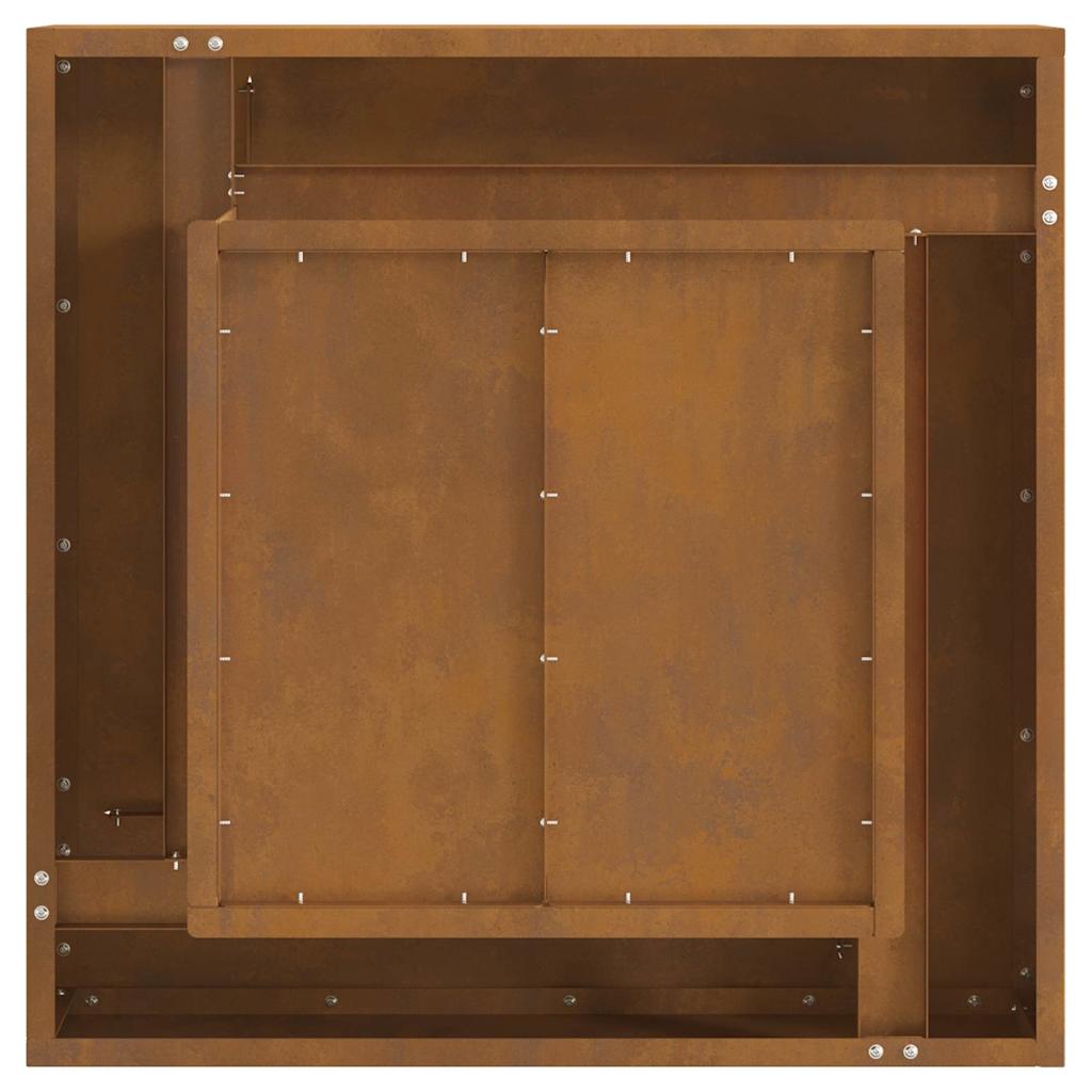 Kampinis Ugnies Kuras 60x60x30 cm Dėl Oksiduotų Plienų
