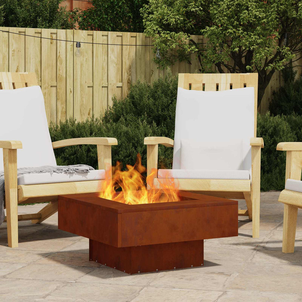 Fire Pit Brown 60 x 60 x 30 cm Steel
