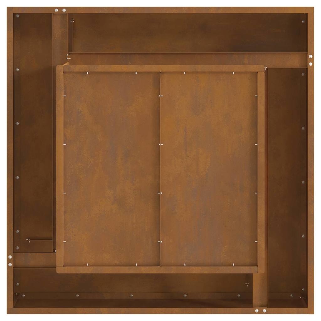 Kampinė ugnies duobė 80x80x40 cm, atspari orui plieninė