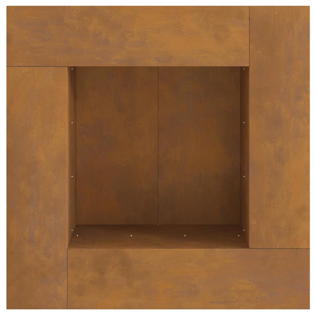 Kampinė ugnies duobė 80x80x40 cm, atspari orui plieninė