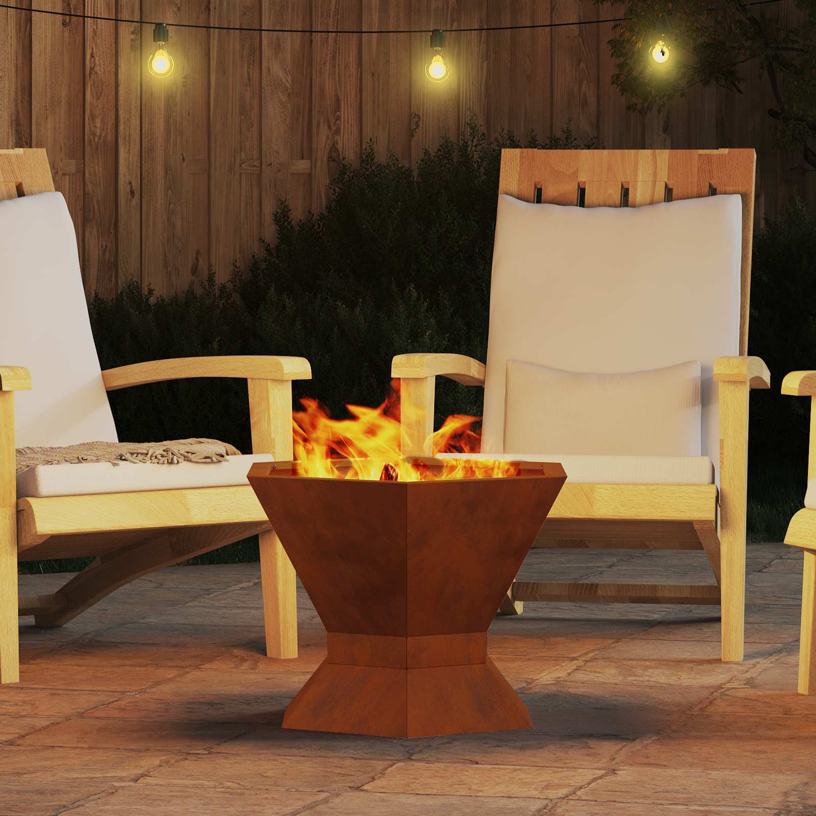 Fire Pit Brown 50 x 50 x 40 cm