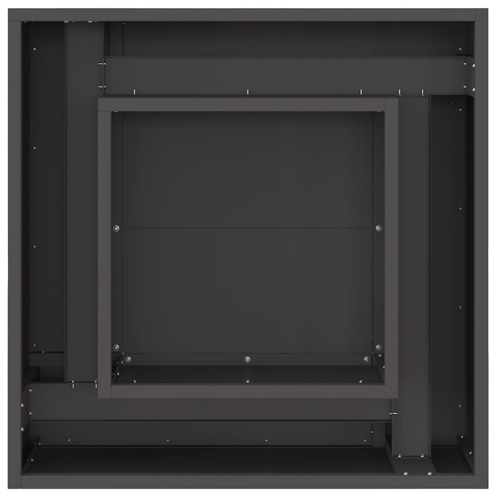 Kvadratinė Ugnies Duobė Juoda 60x60x30 cm Plienas