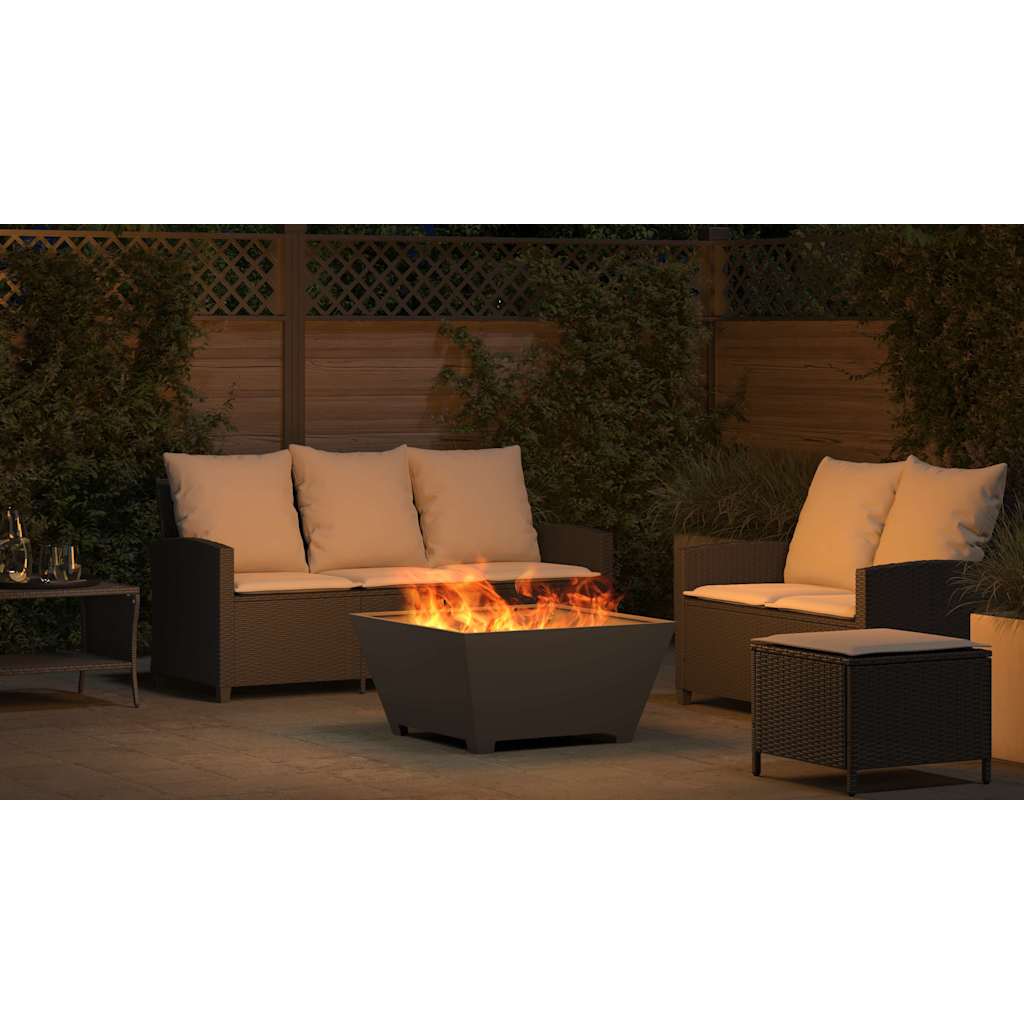 Fire Pit Black 80 x 80 x 40 cm Steel