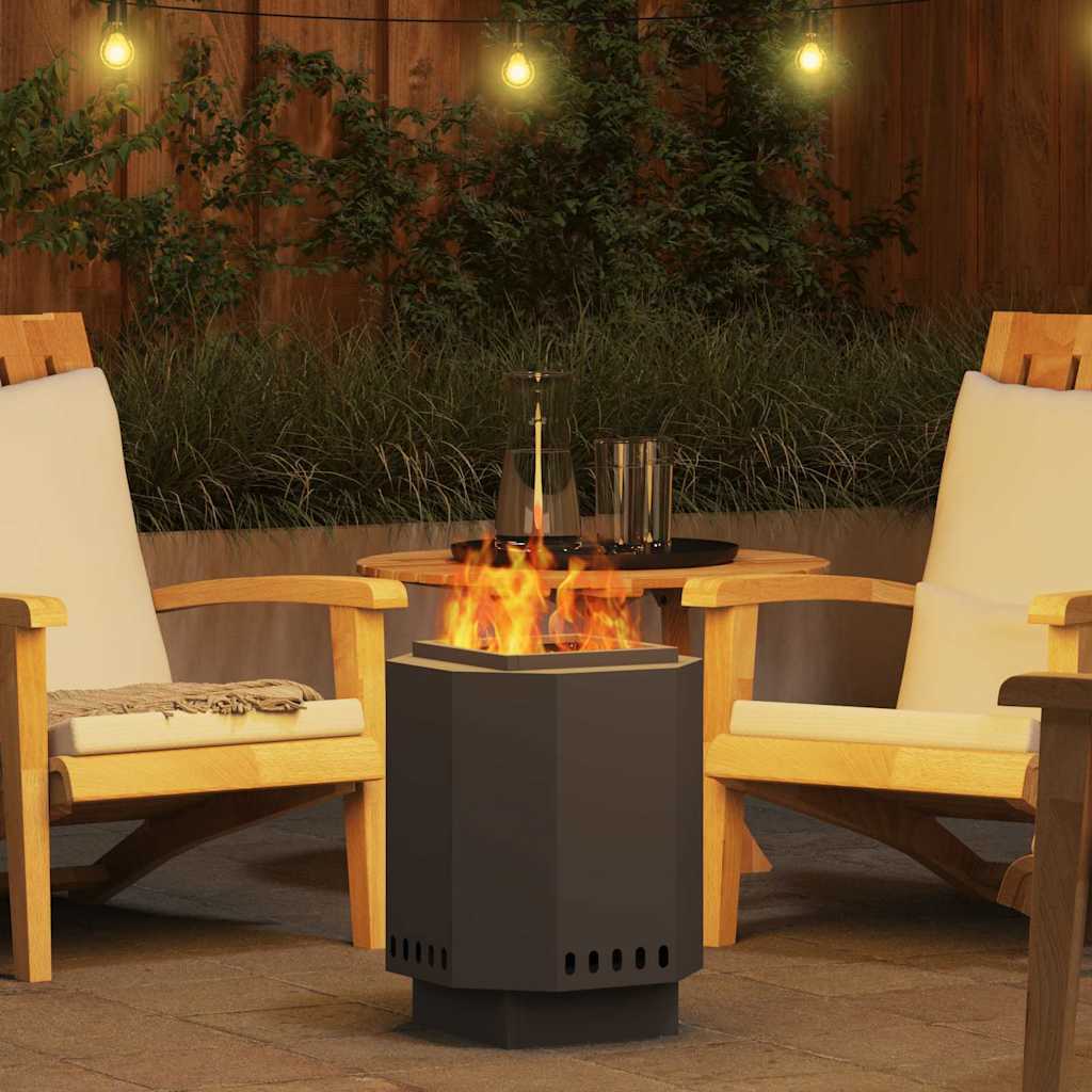 Fire Pit Black 38 x 38 x 51 cm Steel