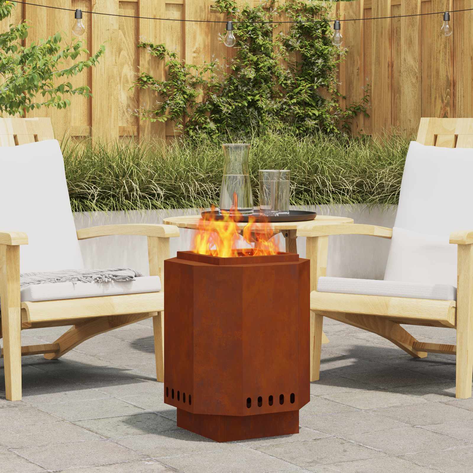 Fire Pit Brown 38 x 38 x 51 cm