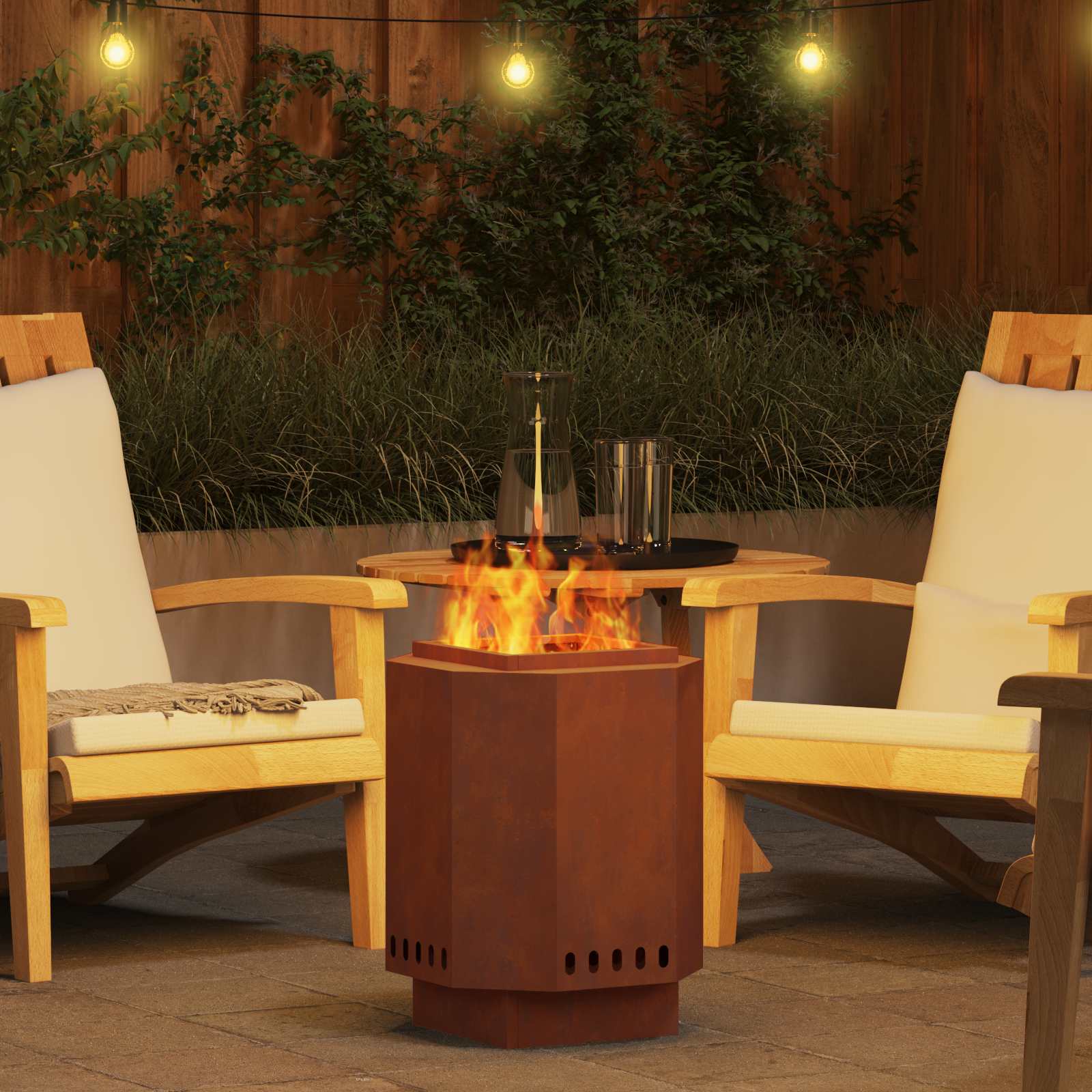 Fire Pit Brown 38 x 38 x 51 cm