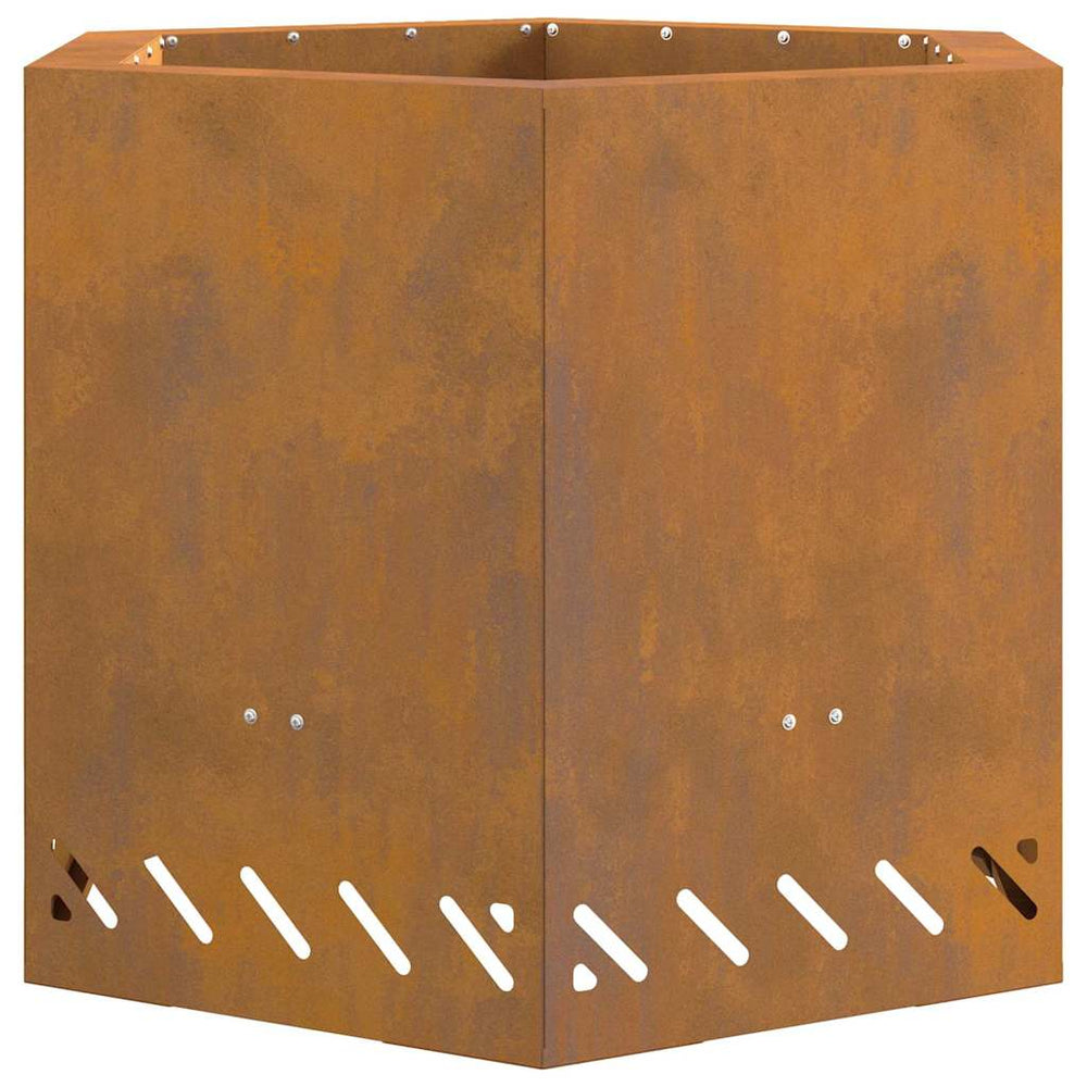 Be dūmų ugniakuras šešiakampis 58x58x51 cm Orui atsparus plienas