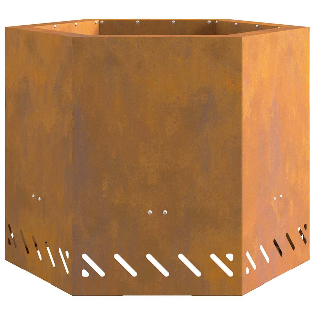 Be dūmų ugniakuras šešiakampis 58x58x51 cm Orui atsparus plienas
