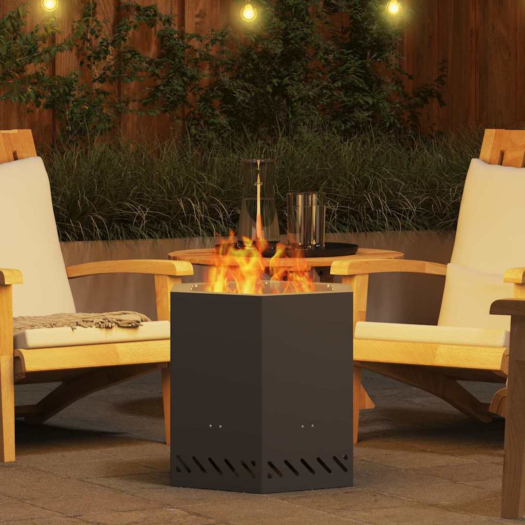 Fire Pit Black 48 x 48 x 51 cm Steel
