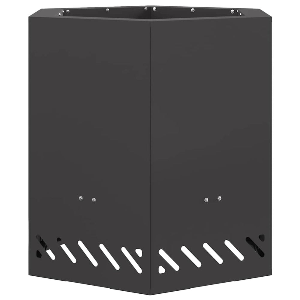 Bekūnio Ugnies Kuro Hexagonalus Juodas 48x48x51 cm Plienas