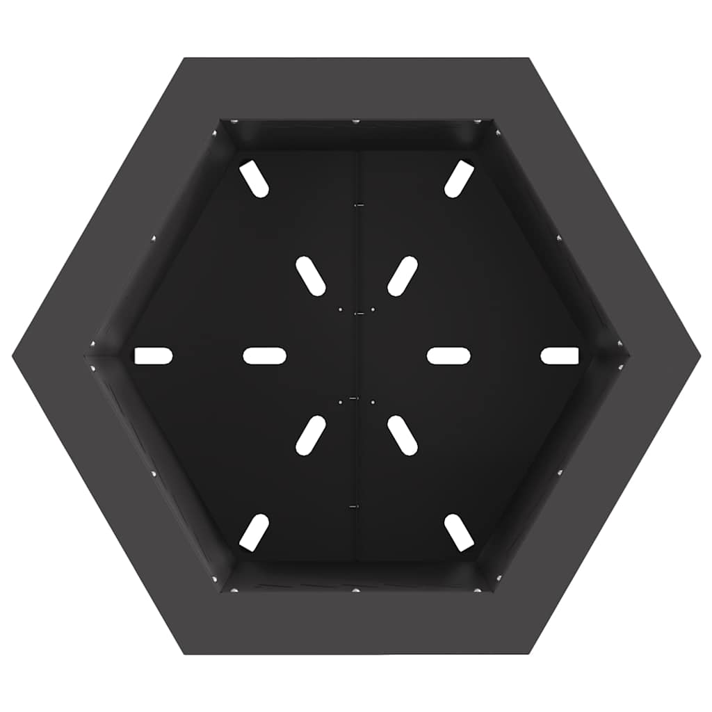 Bekūnio Ugnies Kuro Hexagonalus Juodas 48x48x51 cm Plienas