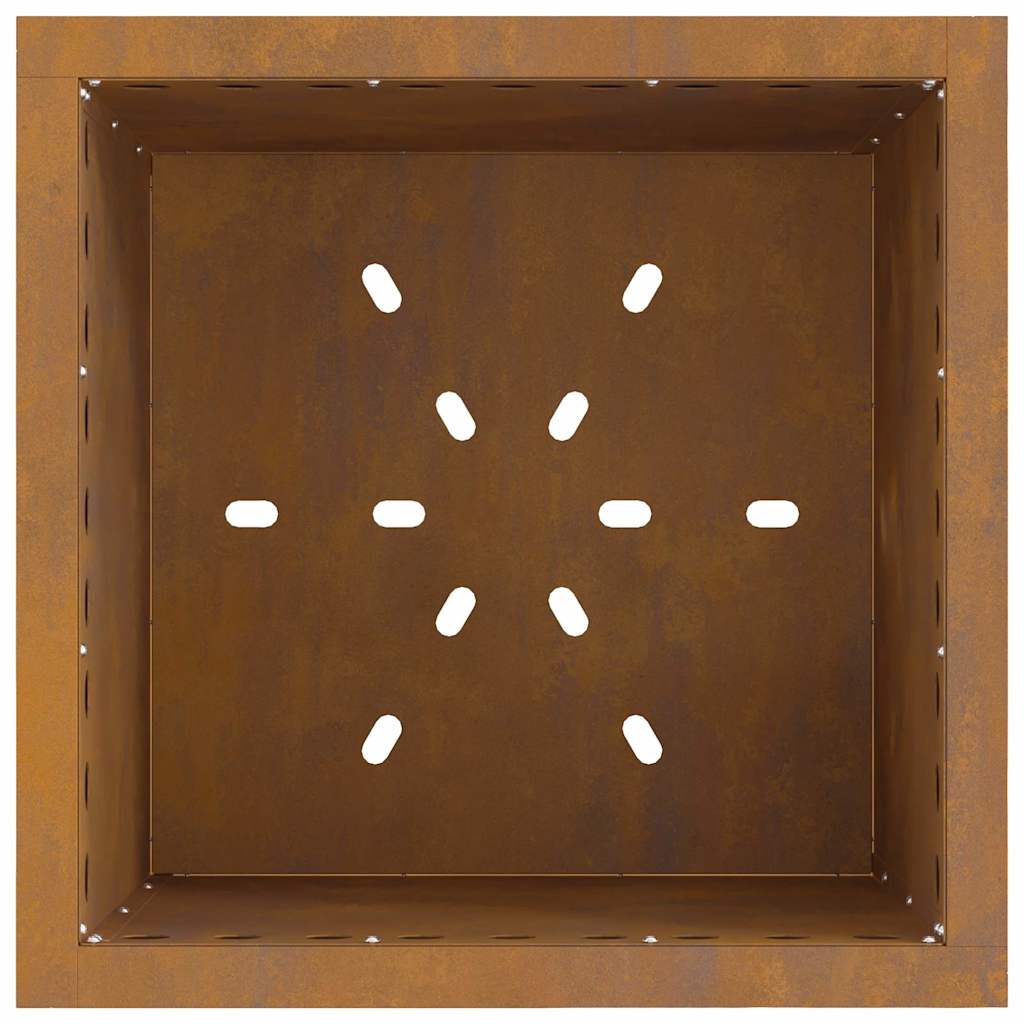 Be dūmų ugnies duobė Kvadrato 48x48x50 cm Orui atsparus plienas